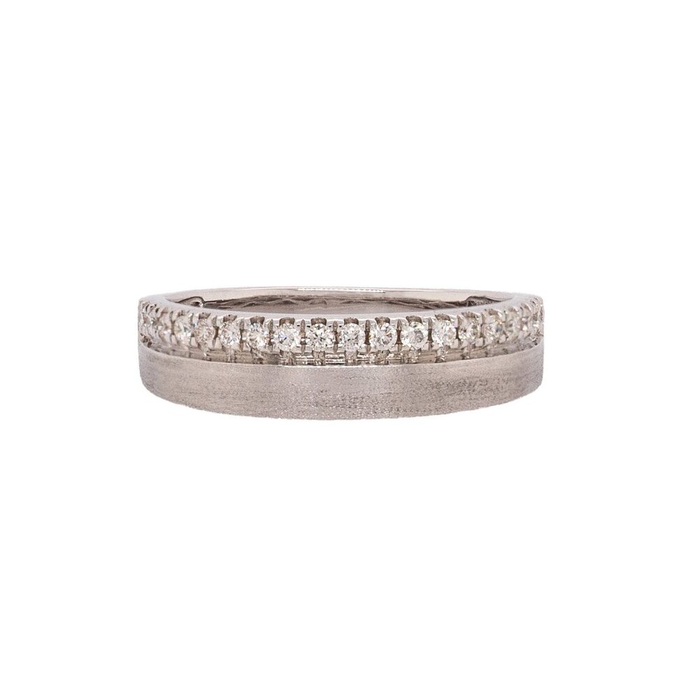 Natural Diamond Band in Solid 14K White Gold | Fine Jewelry